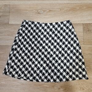 Zara Monochrome Checkered Mini Skirt